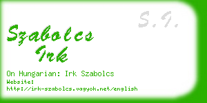 szabolcs irk business card